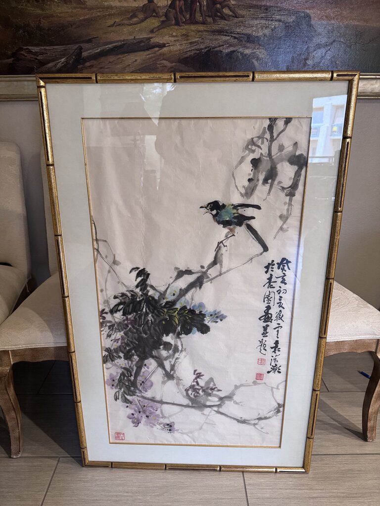 Original Chinese Art On Silk- 27X48H