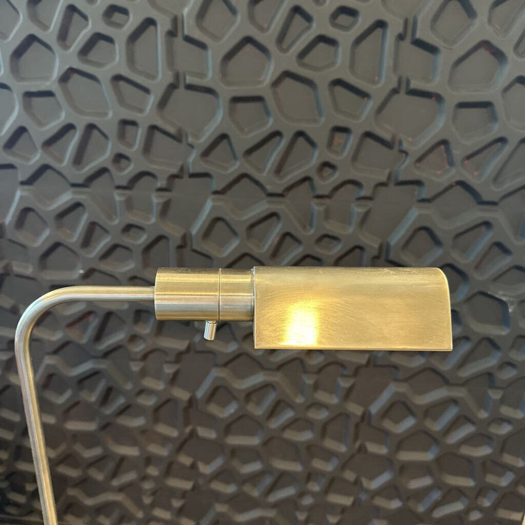 Brushed Silver Angled Floor Lamp Adjustable Height- 16X6X44H