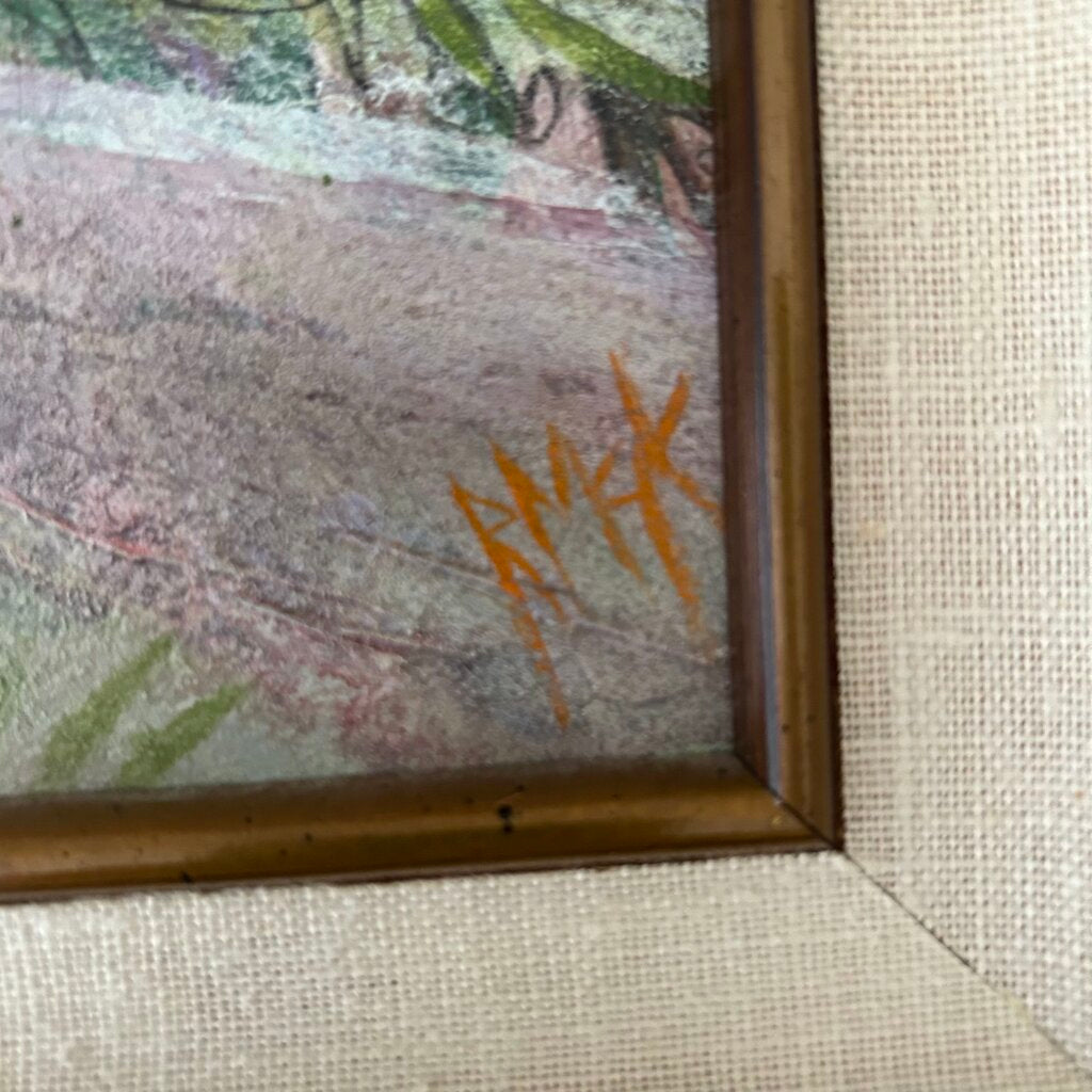 Vintage Original Art W/ Gold Frame By Ruth McKee- 20X25