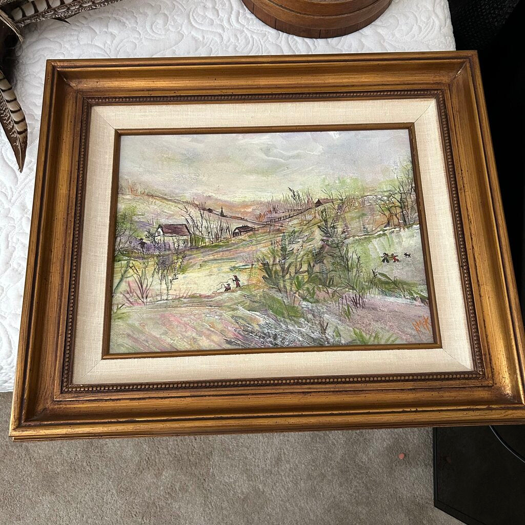 Vintage Original Art W/ Gold Frame By Ruth McKee- 20X25