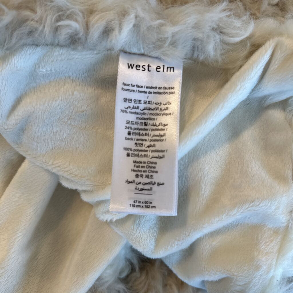 West Elm Faux Fur Throw - 47X60