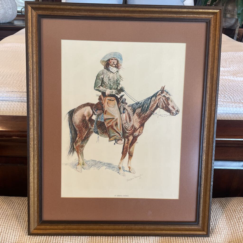 An Arizona Cowboy by Frederic Remington - 14.5X18.5H
