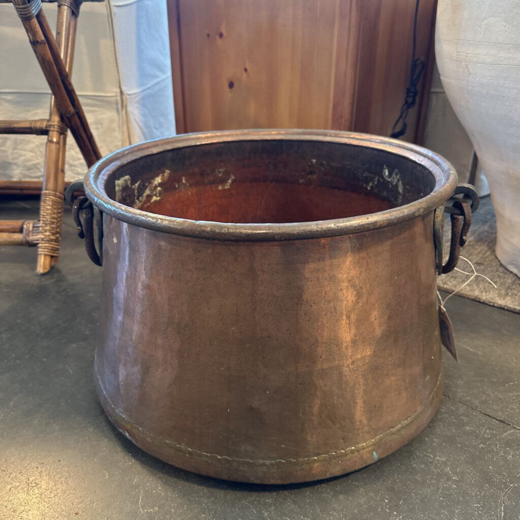 Vintage Copper Pot W/ Metal Handles - 18.5X12H