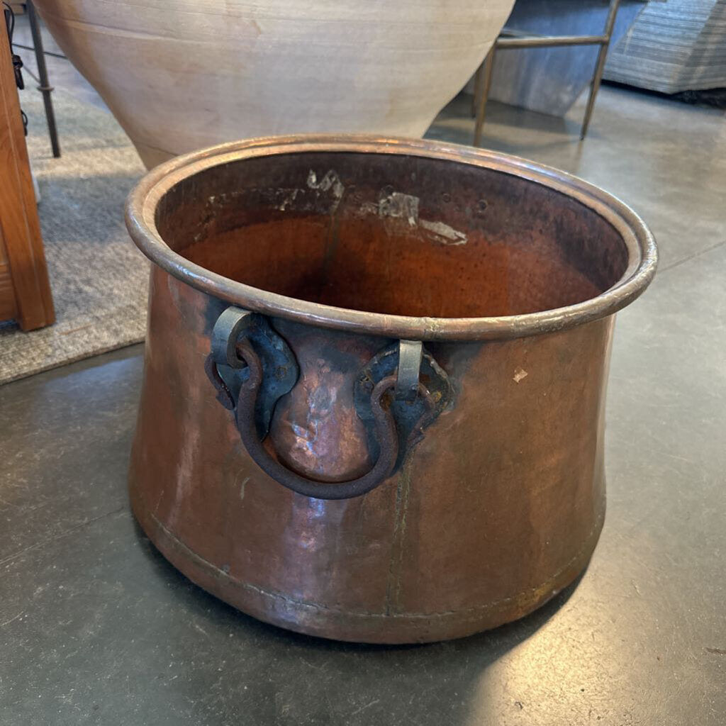 Vintage Copper Pot W/ Metal Handles - 18.5X12H