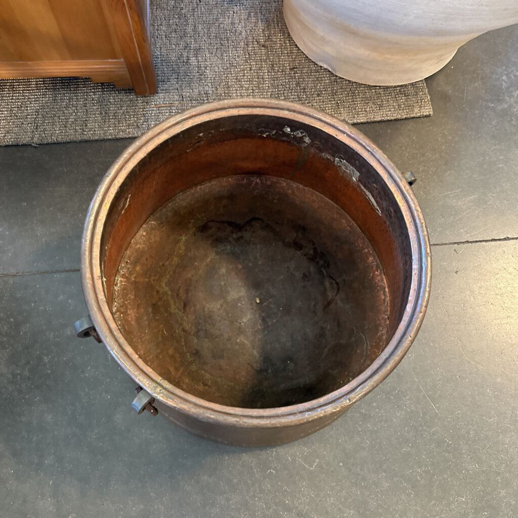 Vintage Copper Pot W/ Metal Handles - 18.5X12H