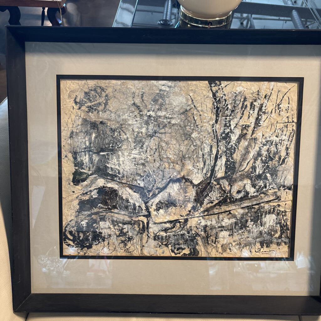 Original Black & White Textured Art- 29X24.5H