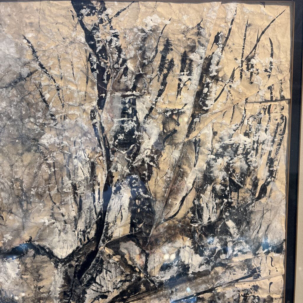 Original Black & White Textured Art- 29X24.5H