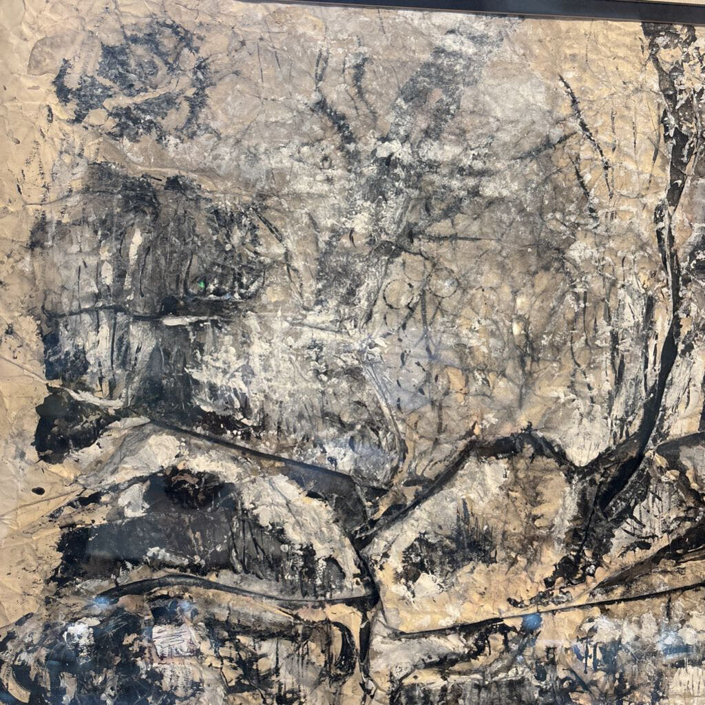 Original Black & White Textured Art- 29X24.5H