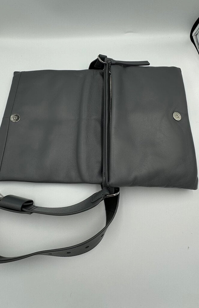 AllSaints Vittoria Quilted Leather Shoulder Bag Slate Grey