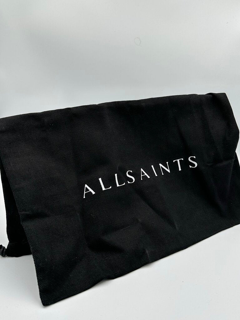 AllSaints Vittoria Quilted Leather Shoulder Bag Slate Grey