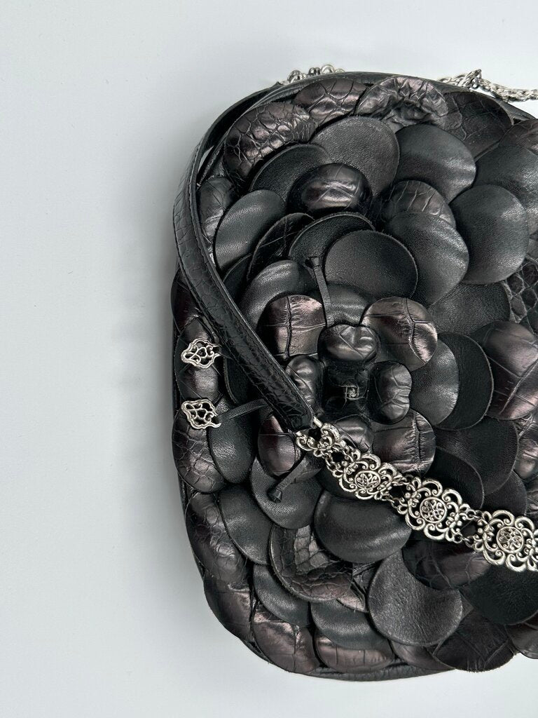 ⁠Brighton Rosalie 3D Leather Flower Shoulder Bag