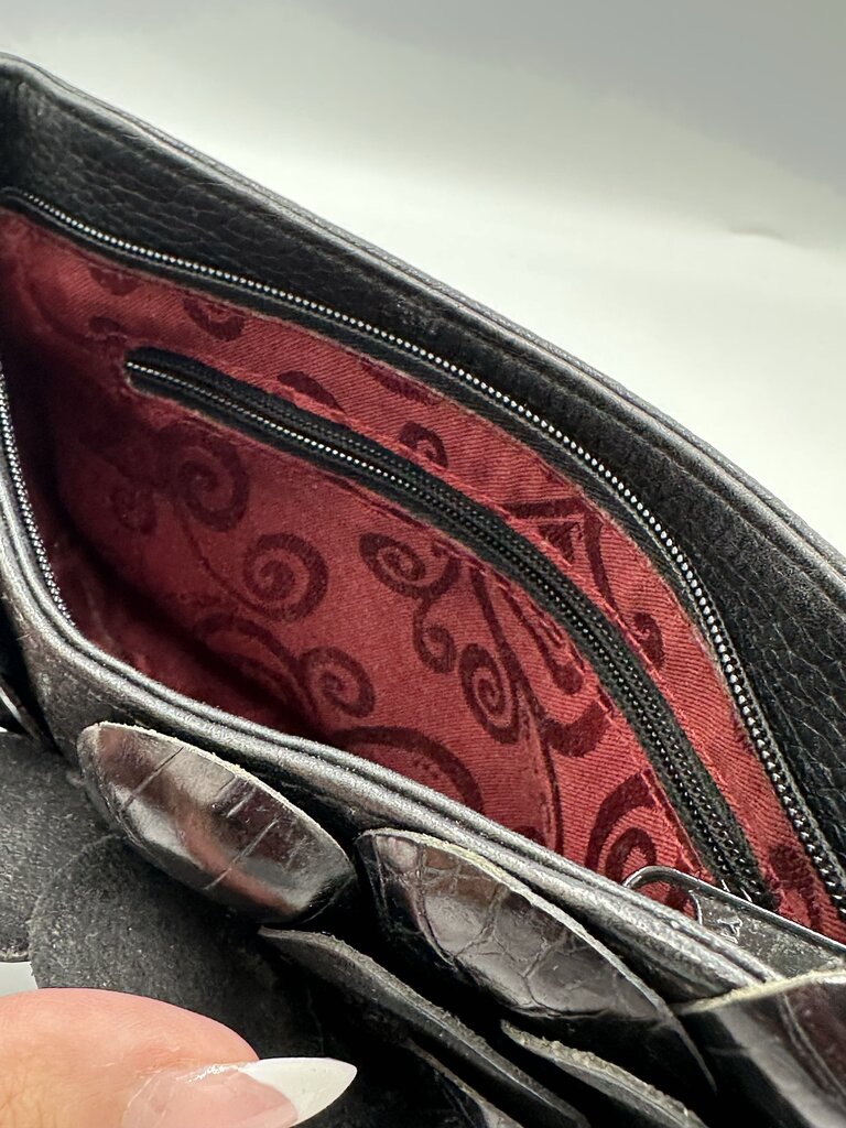 ⁠Brighton Rosalie 3D Leather Flower Shoulder Bag
