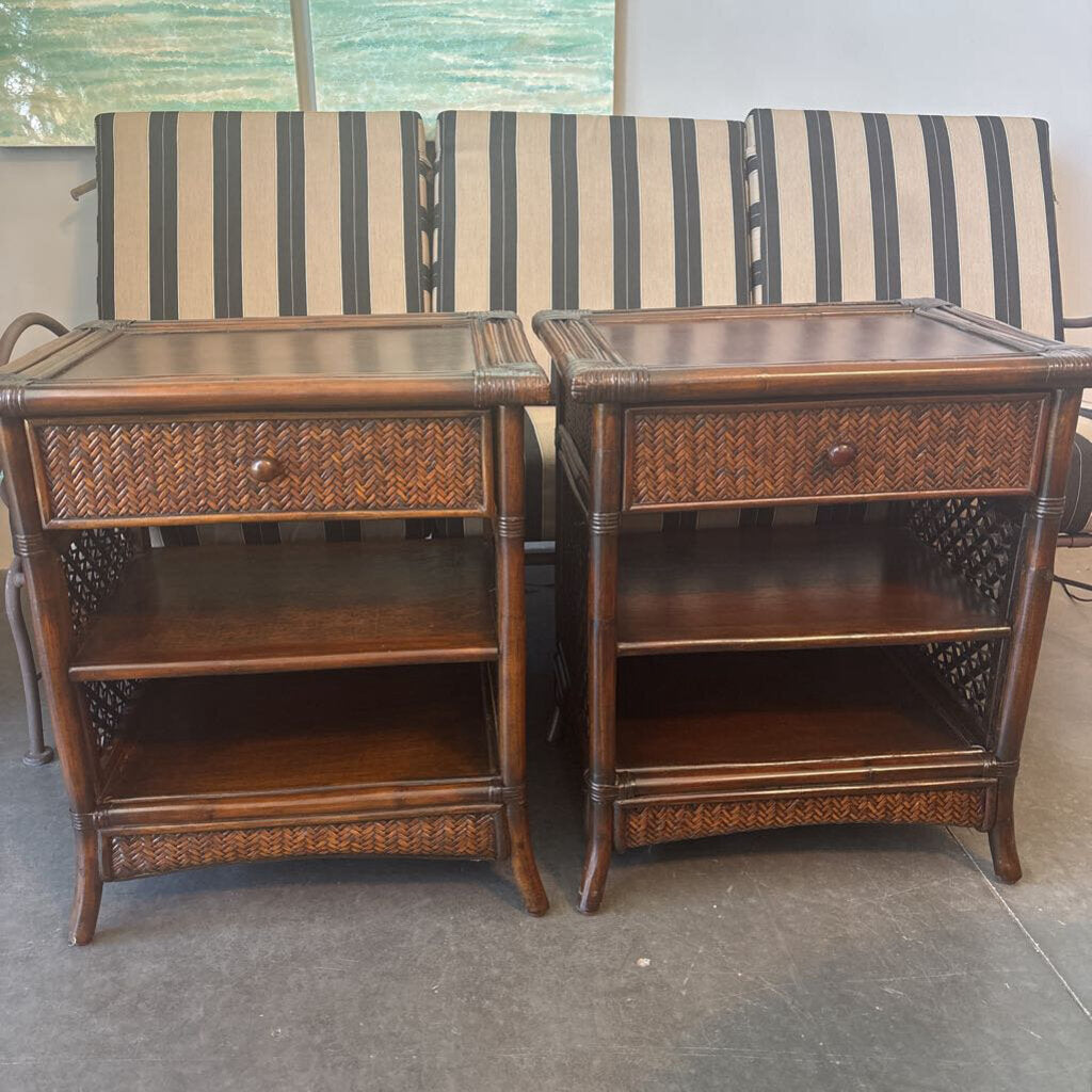 Pier 1 Wicker Nightstands- Pair- 23X18X27H