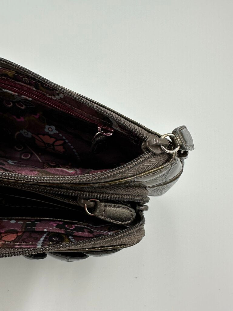 Brighton Rosalie 3D Patent Flower Mini Organizer Clutch