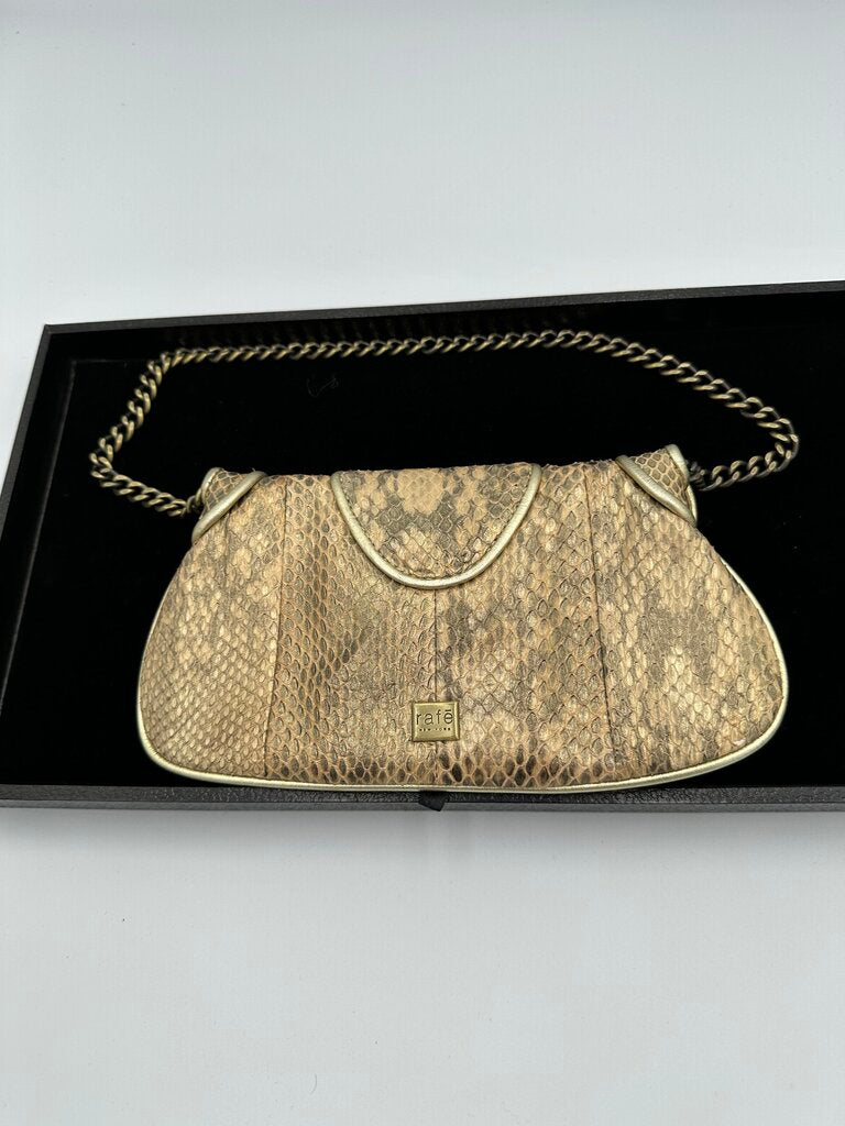 Rafe New York Metallic Gold Leather Convertible Wallet Clutch