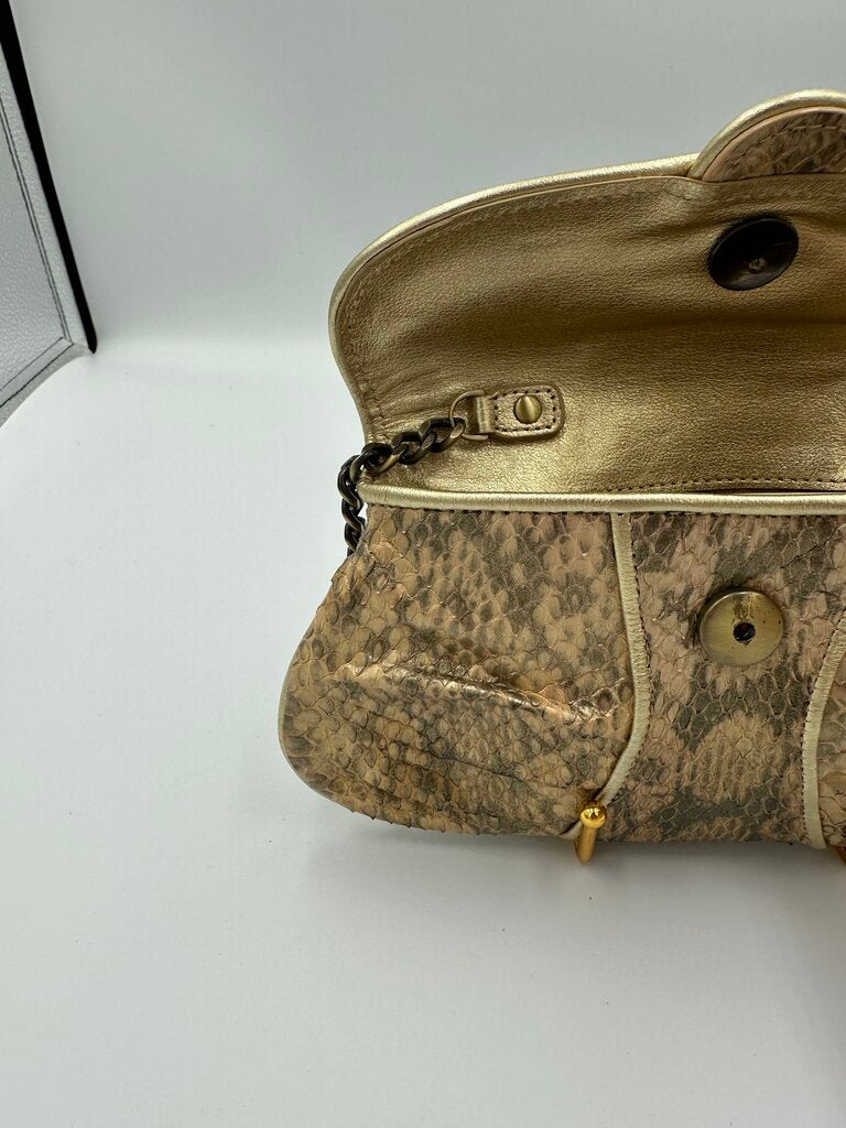 Rafe New York Metallic Gold Leather Convertible Wallet Clutch