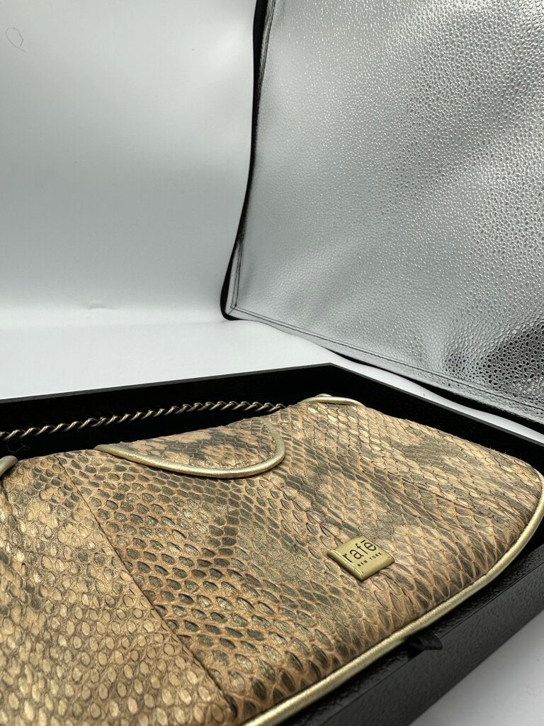 Rafe New York Metallic Gold Leather Convertible Wallet Clutch