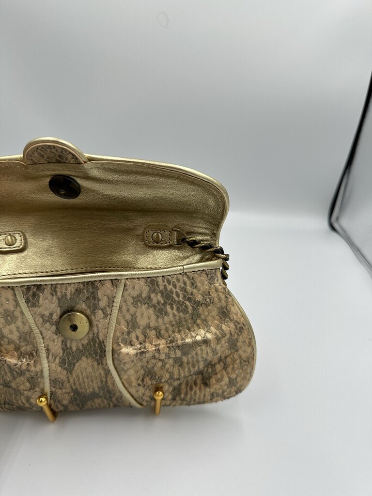 Rafe New York Metallic Gold Leather Convertible Wallet Clutch