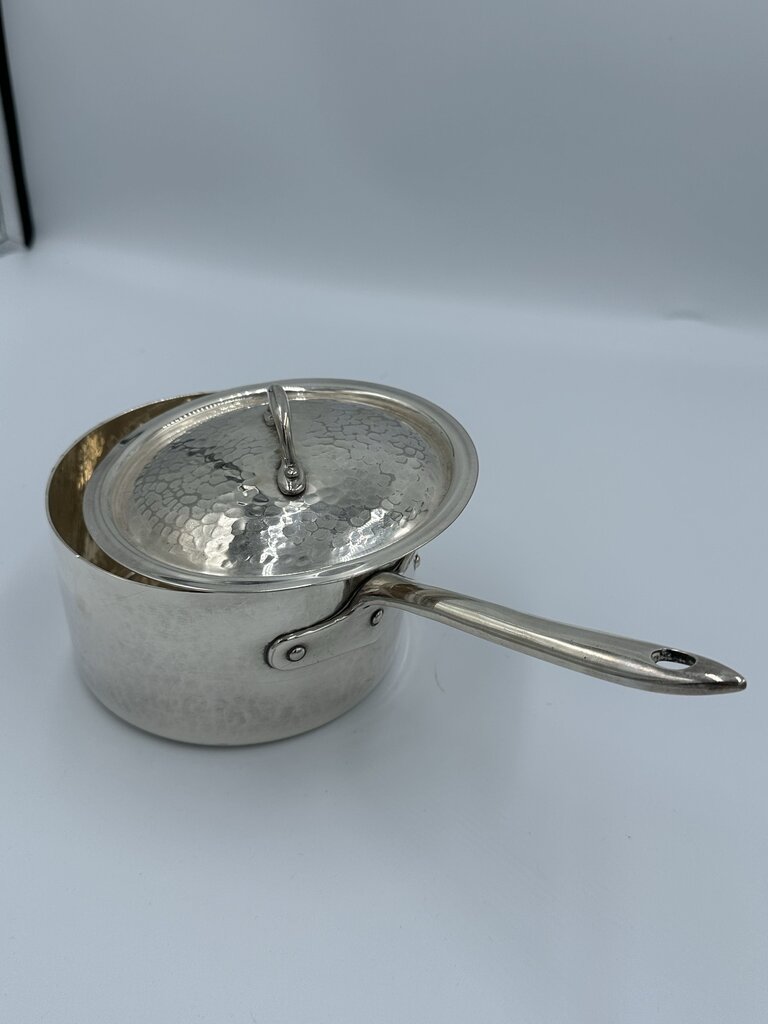 Christian Dior 3-Piece Hammered Silverplate Pot & Pan Set