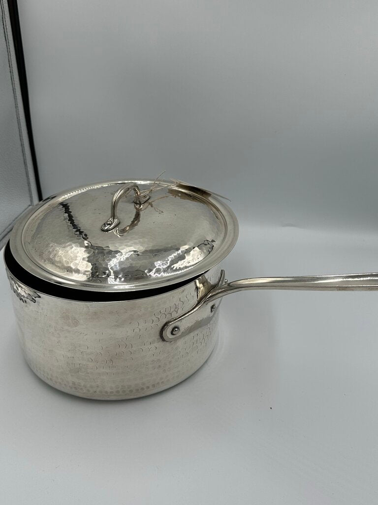 Christian Dior 3-Piece Hammered Silverplate Pot & Pan Set