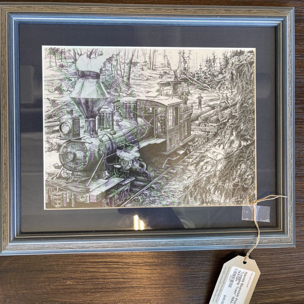 Harold Bluestein Print "Logging Train" 1984- 14X12H