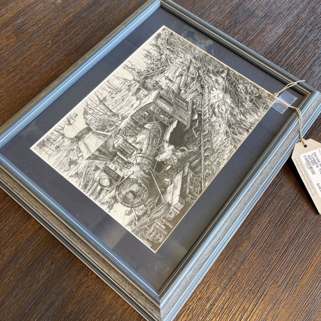 Harold Bluestein Print "Logging Train" 1984- 14X12H