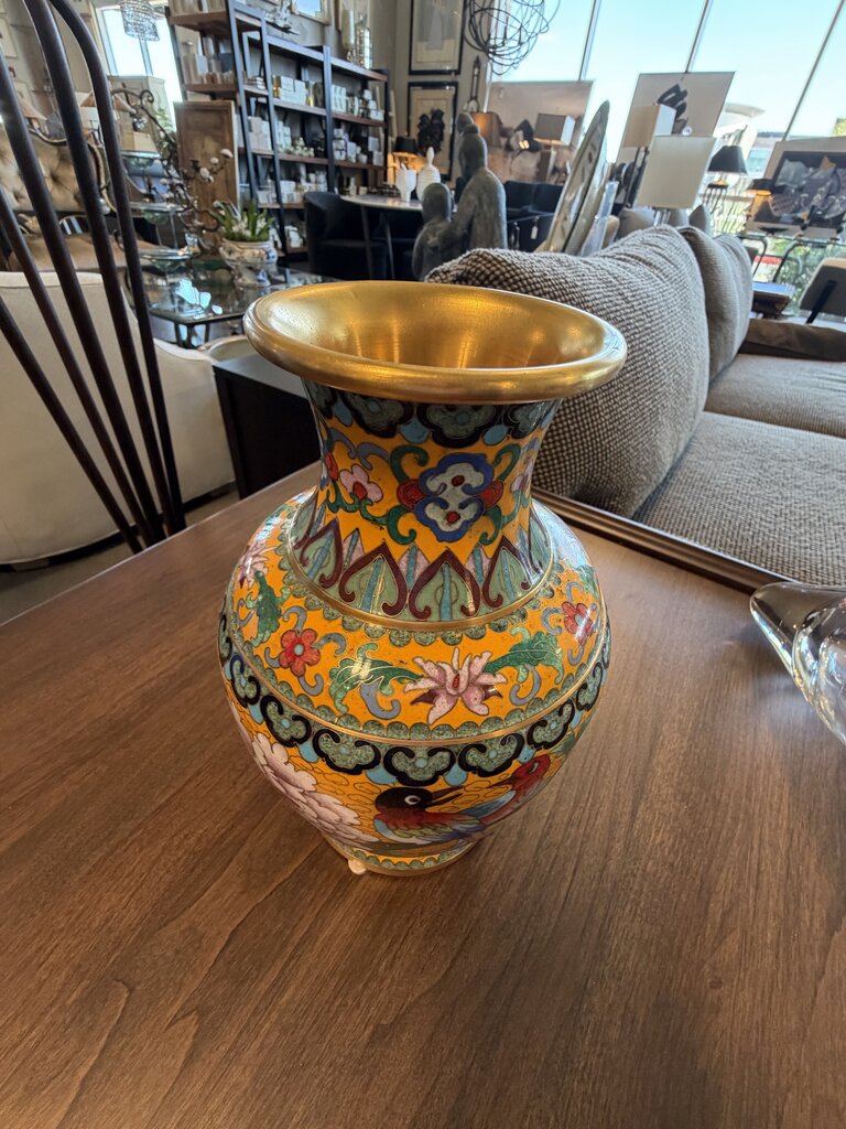 Asian Style Pot W/ Gold Rim-