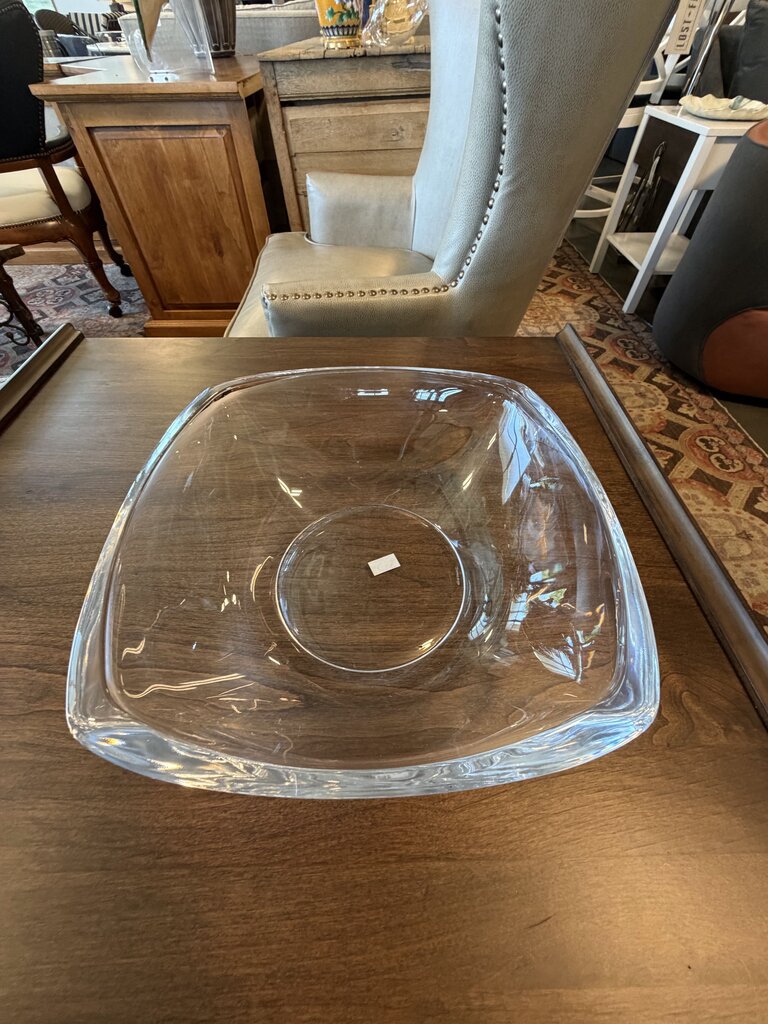 Tiffany and Co. Solid Crystal Square Bowl-
