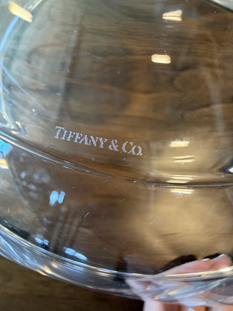 Tiffany and Co. Solid Crystal Square Bowl-