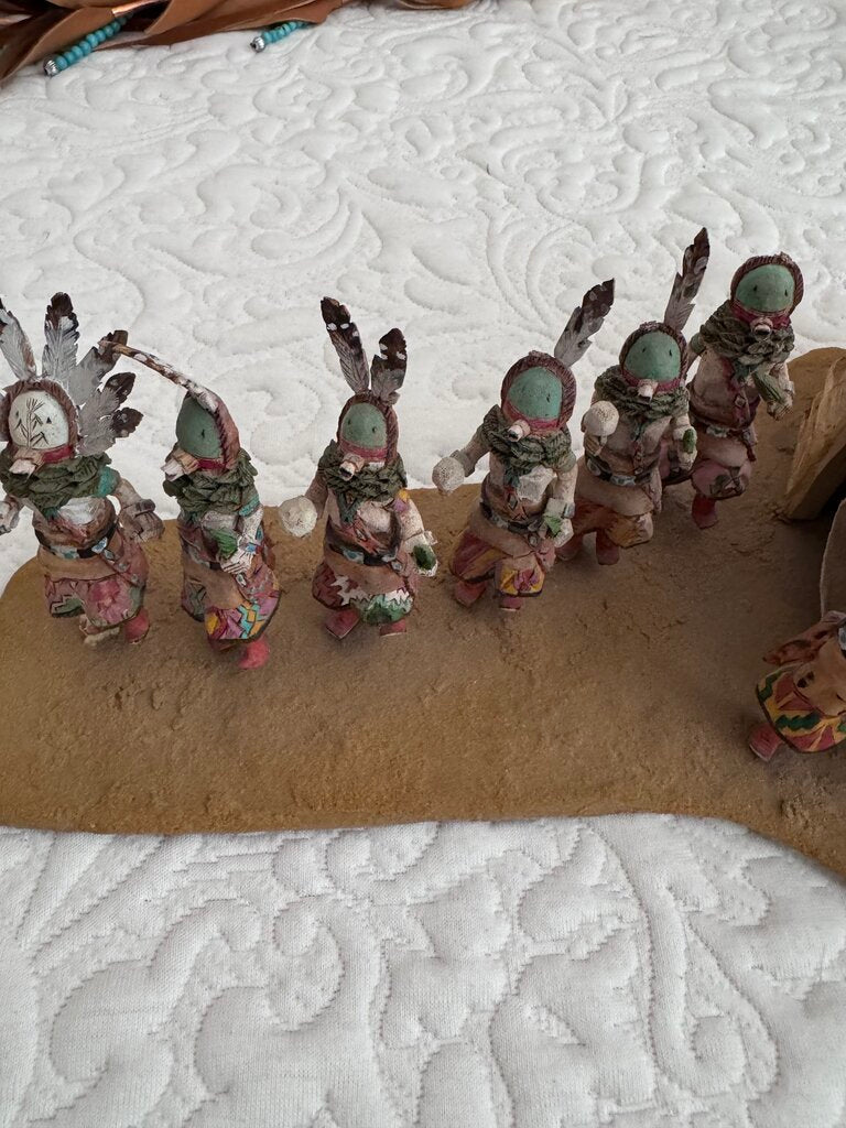 Native American Hut W/ Chiefs By Local Artist-