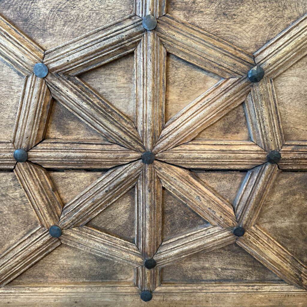Antique Carved Wood Panel Door Wall Hanging - 79X46H