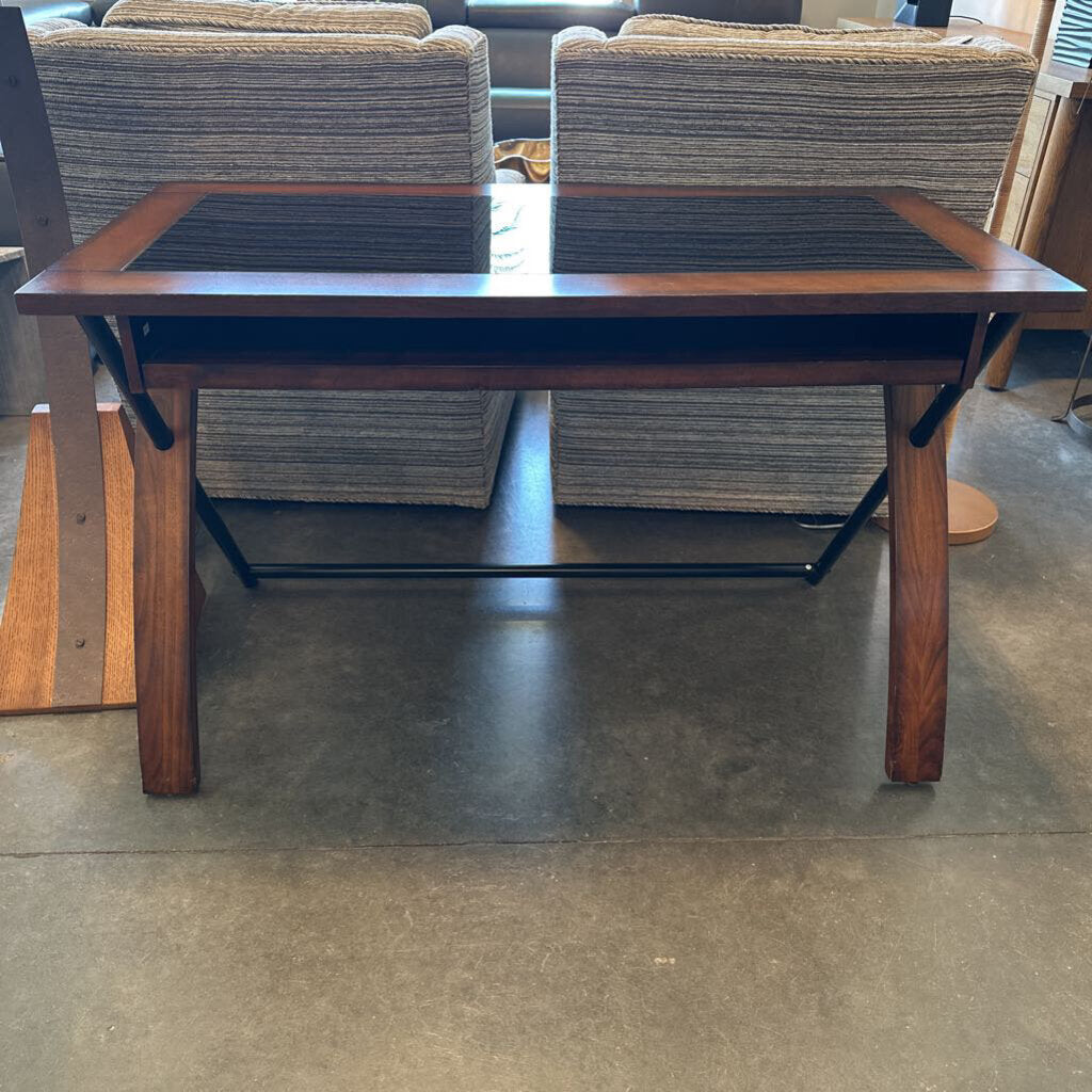 Whalen Astoria Glass Top Computer Desk- 48X24X30.5 - AS IS