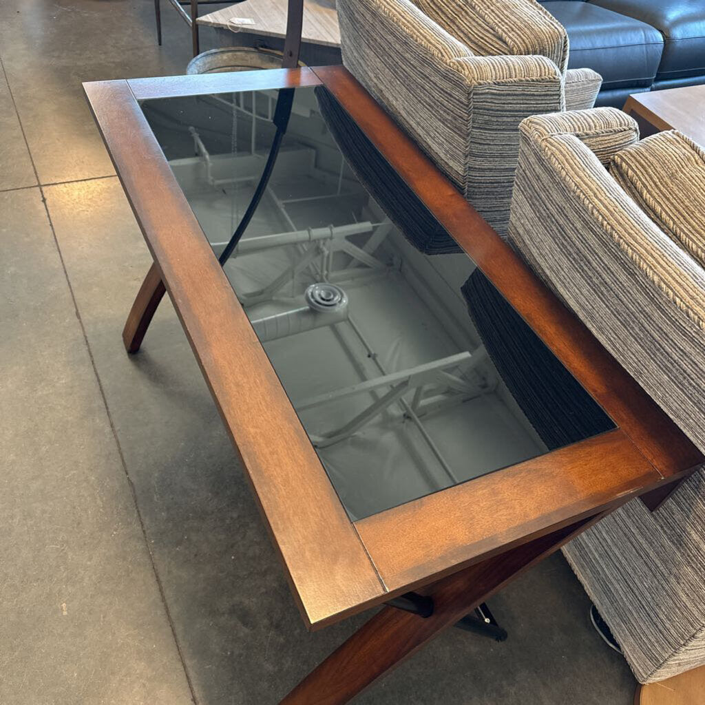 Whalen Astoria Glass Top Computer Desk- 48X24X30.5 - AS IS