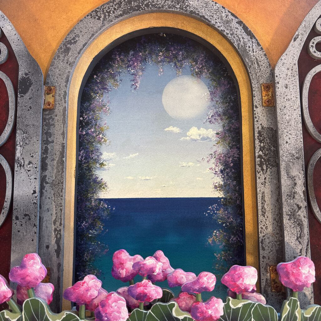 Original Art In Window Frame By Local Artist- 21X20 H