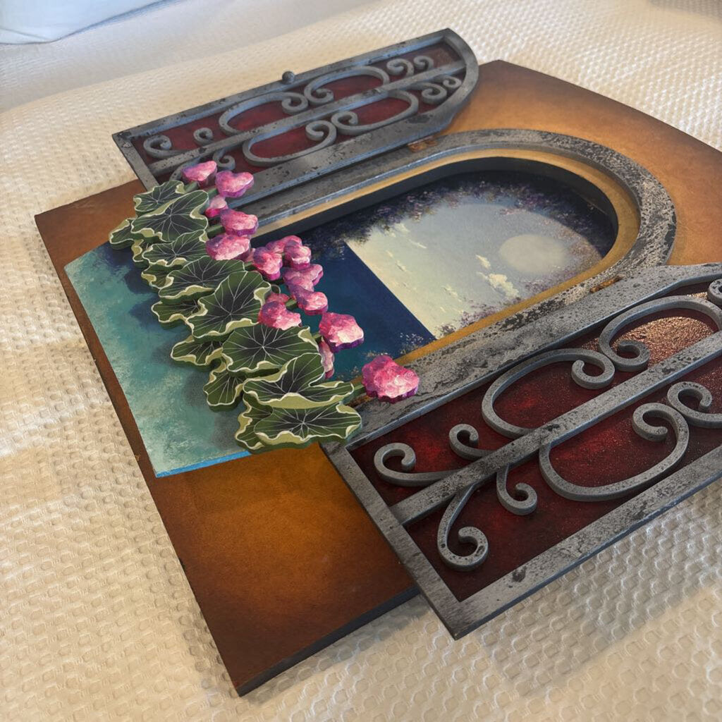 Original Art In Window Frame By Local Artist- 21X20 H