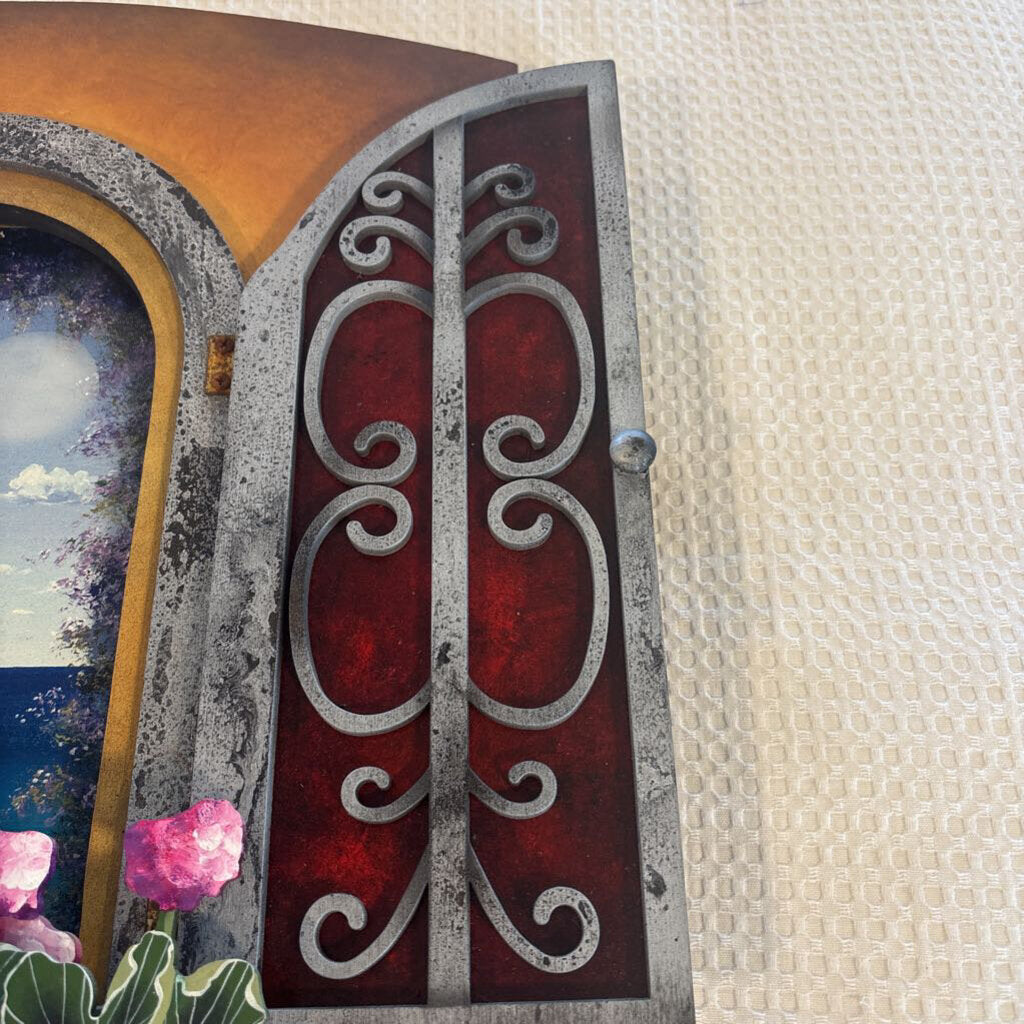 Original Art In Window Frame By Local Artist- 21X20 H