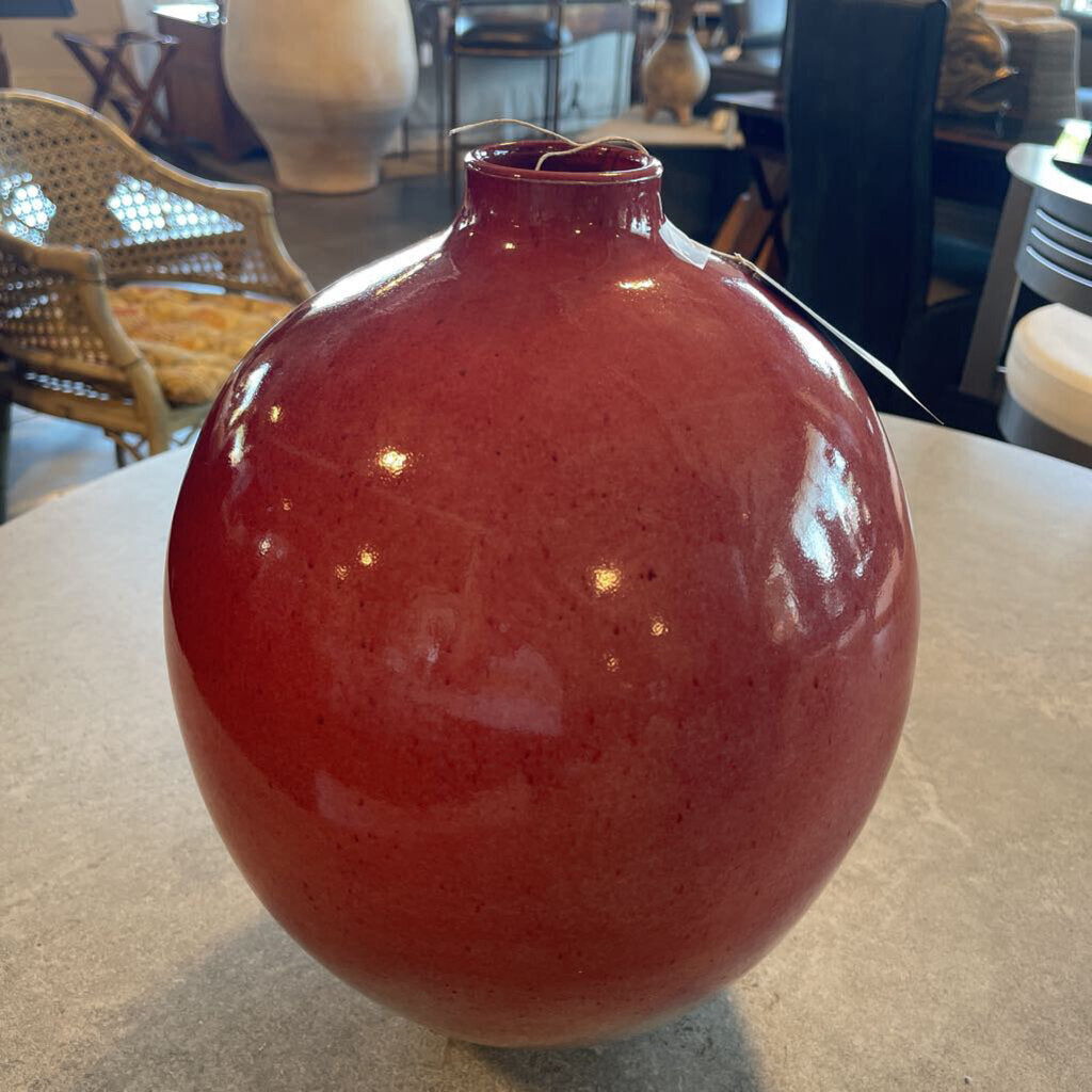 Rust & Cream Glazed Vase by Jeffrey Perkins - 10X10X14H