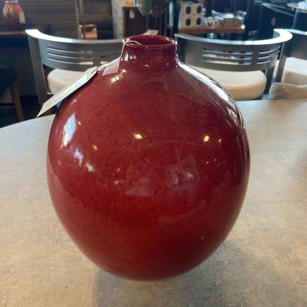 Rust & Cream Glazed Vase by Jeffrey Perkins - 10X10X14H