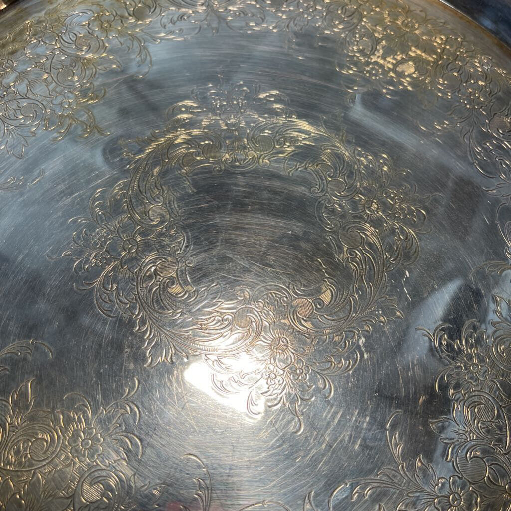 Webster Wilcox Vintage Round Silverplate Tray - 12"
