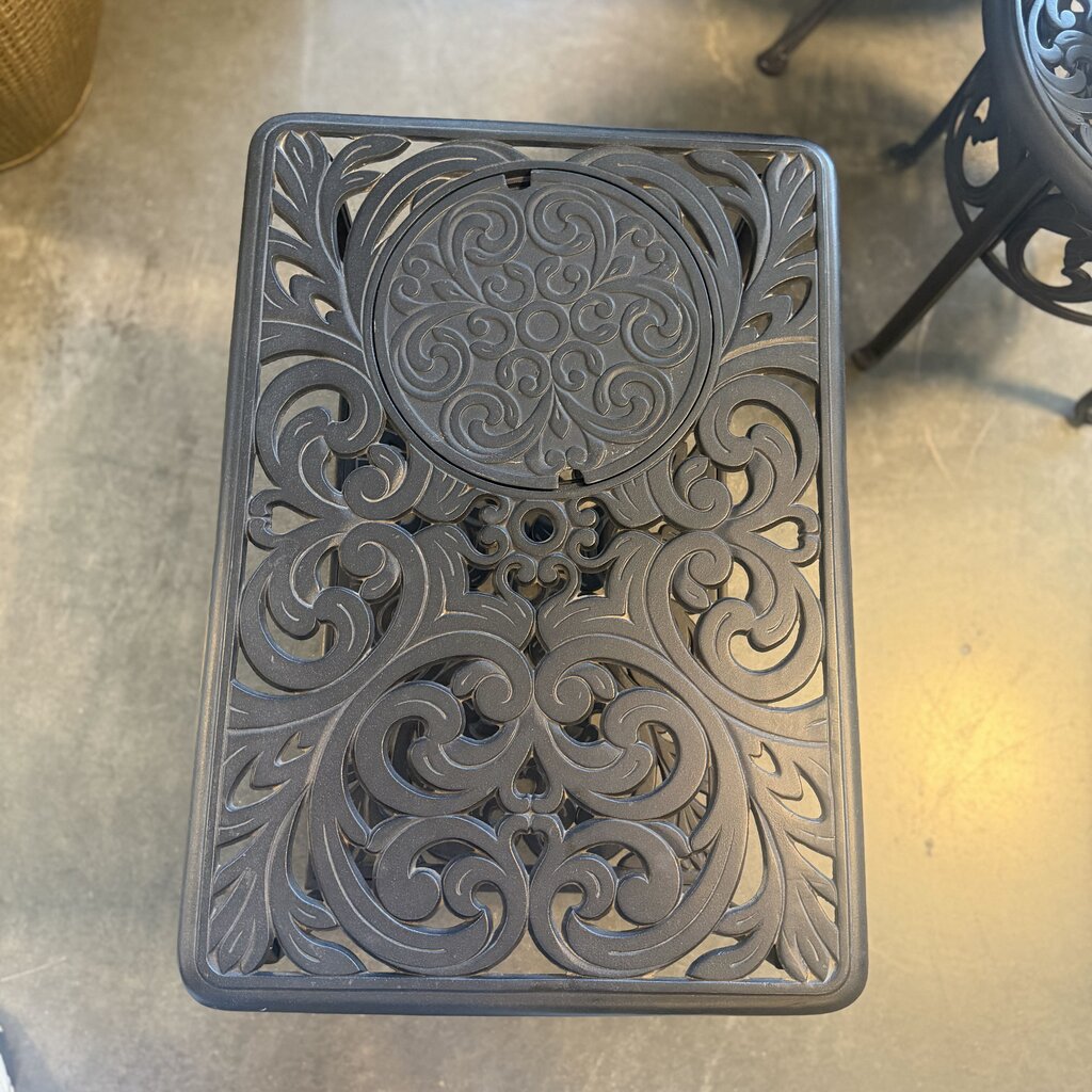 Rectangular Cast Aluminum Ice Bucket Table- No Bucket- 28X20X24H