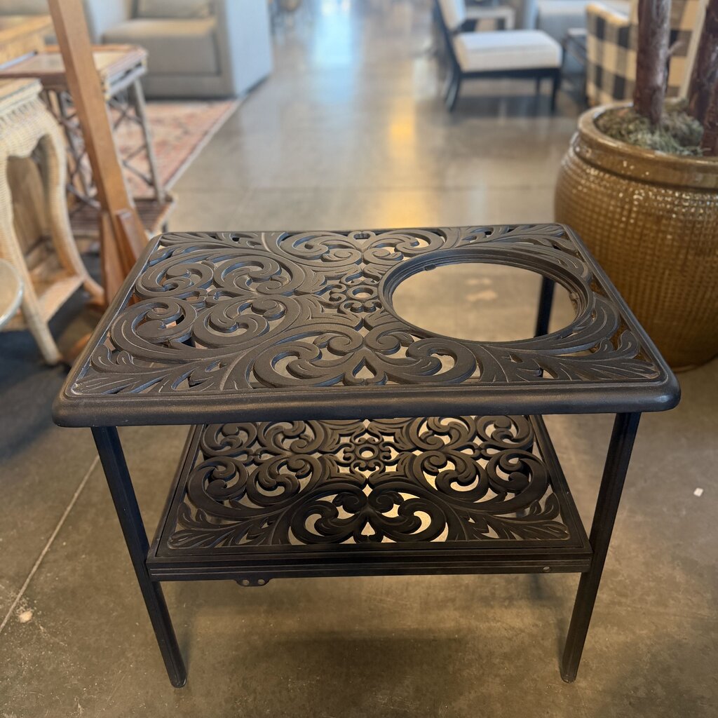 Rectangular Cast Aluminum Ice Bucket Table- No Bucket- 28X20X24H
