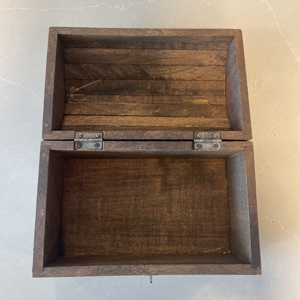 Rustic Wood Box W/ Metal Embellishments - 20X12X13H