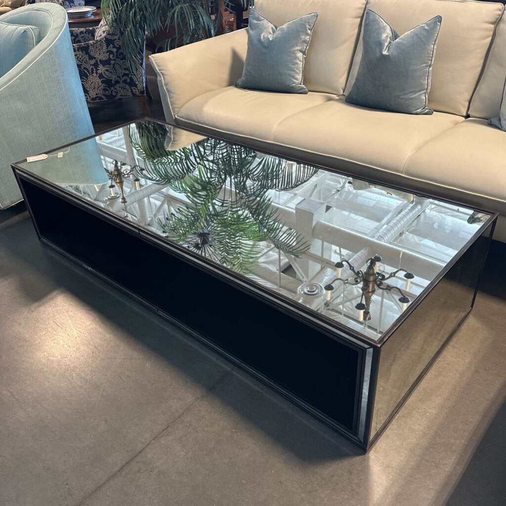 RH Strand Antiqued Mirrored Coffee Table - 73X30X16H - AS IS