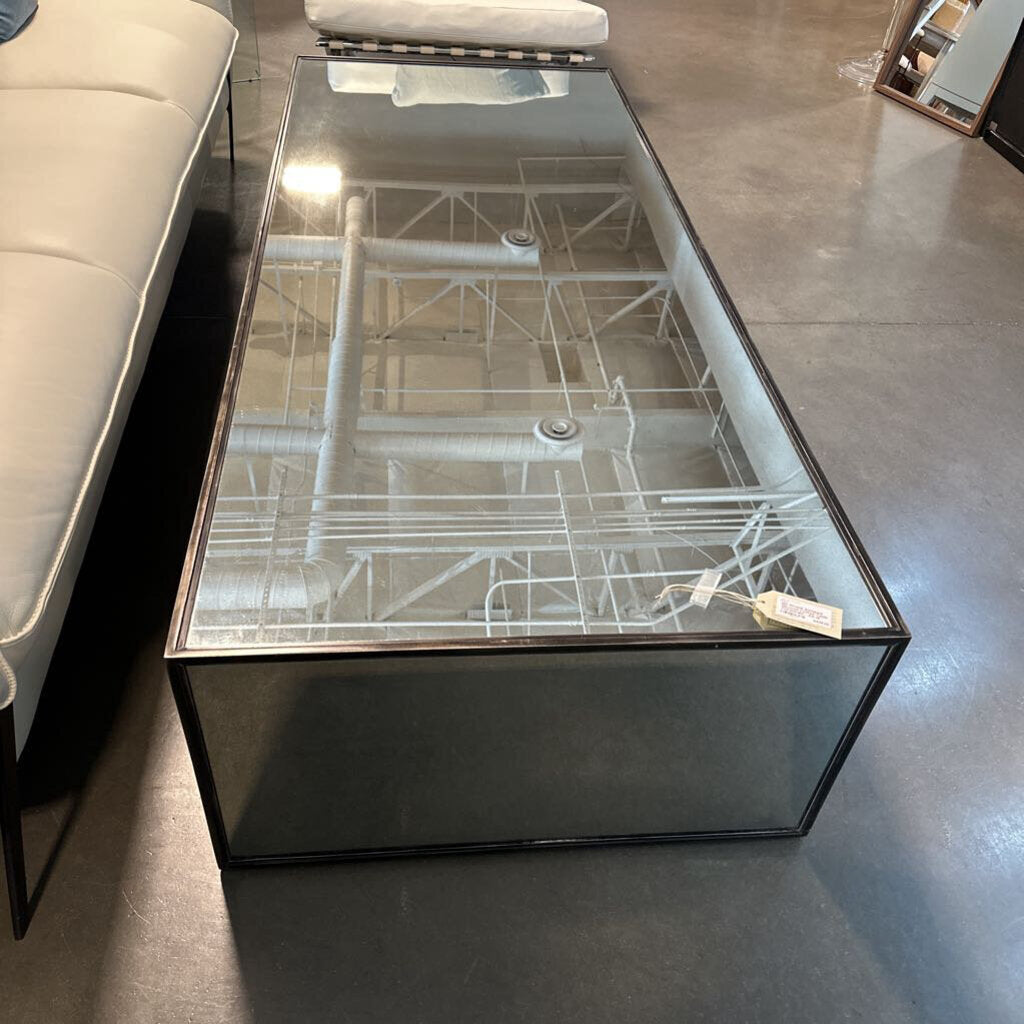 RH Strand Antiqued Mirrored Coffee Table - 73X30X16H - AS IS
