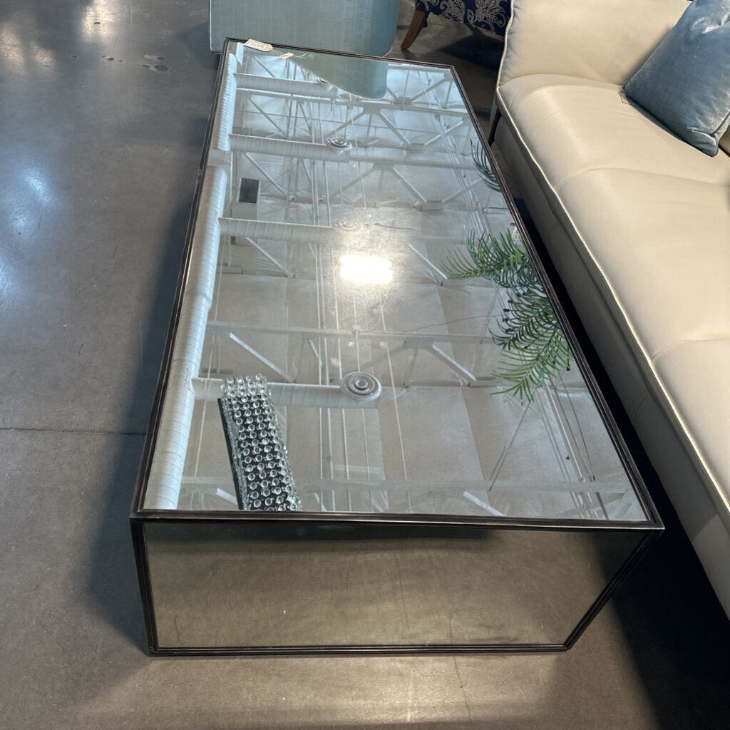 RH Strand Antiqued Mirrored Coffee Table - 73X30X16H - AS IS