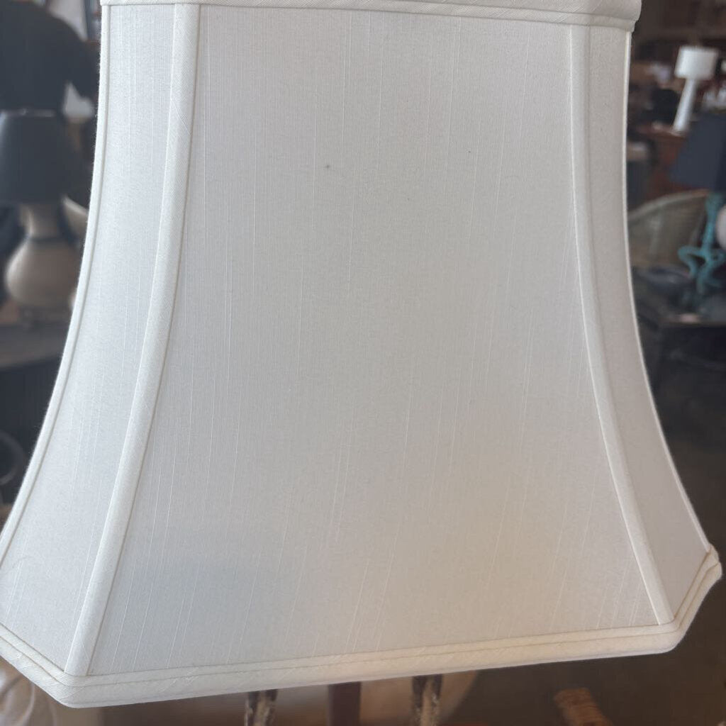 Vintage Metal Scroll Lamp W/Cream Wash- AS IS-14.5X32.5H