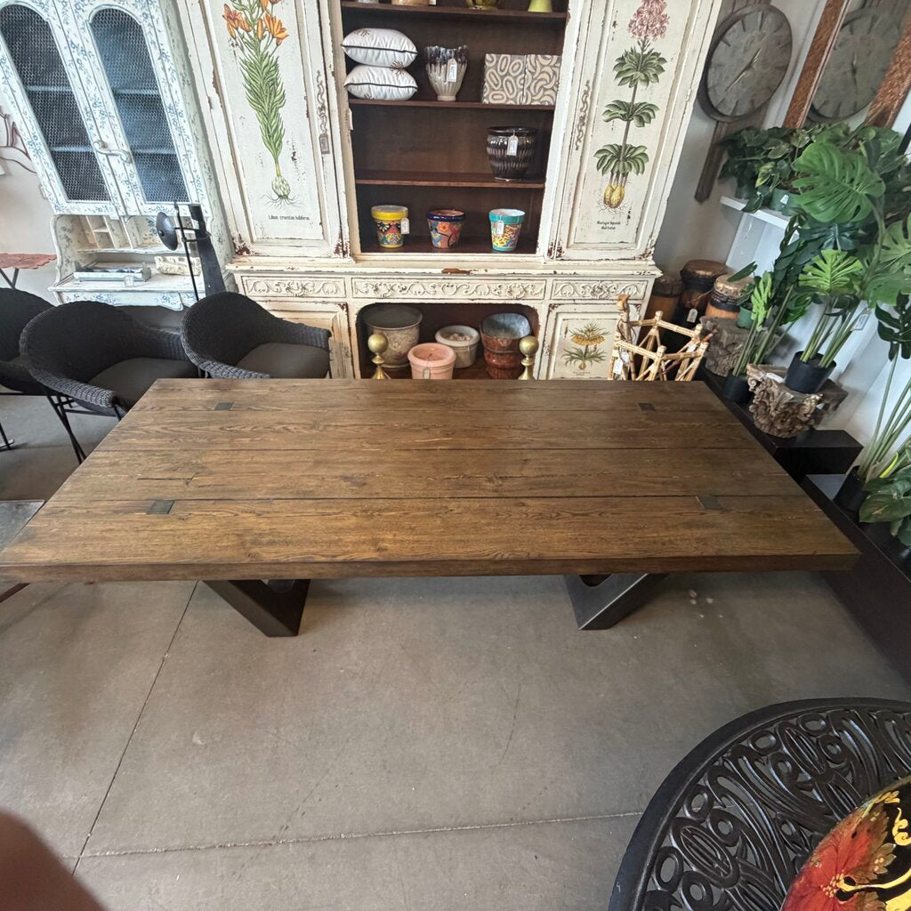 Potato Barn Rustic Wood Dining Table - 94X40X30H - AS IS