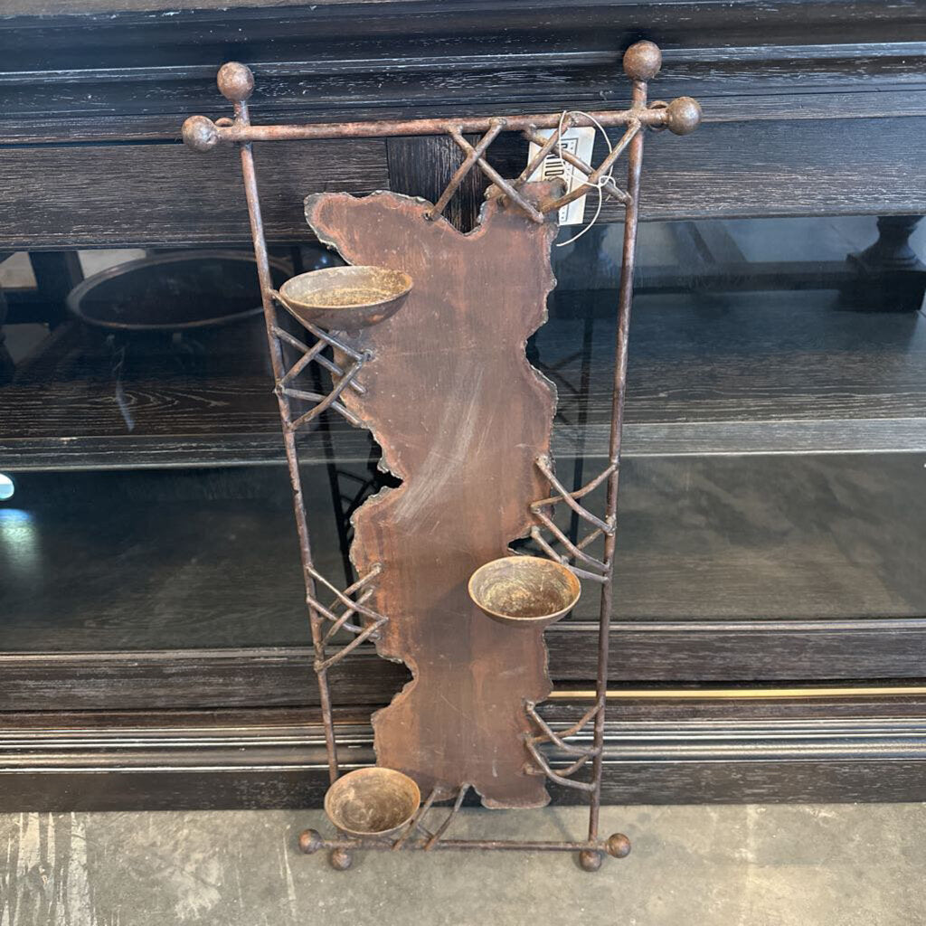 Rustic Iron Wall Candle Holder