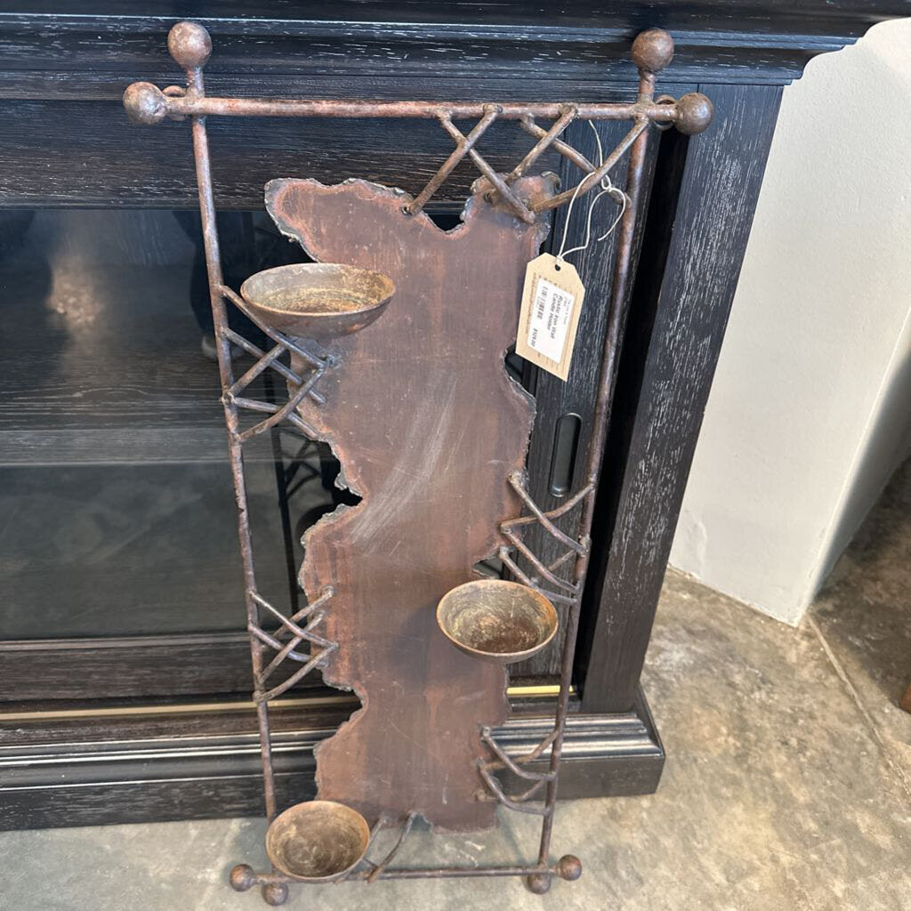 Rustic Iron Wall Candle Holder