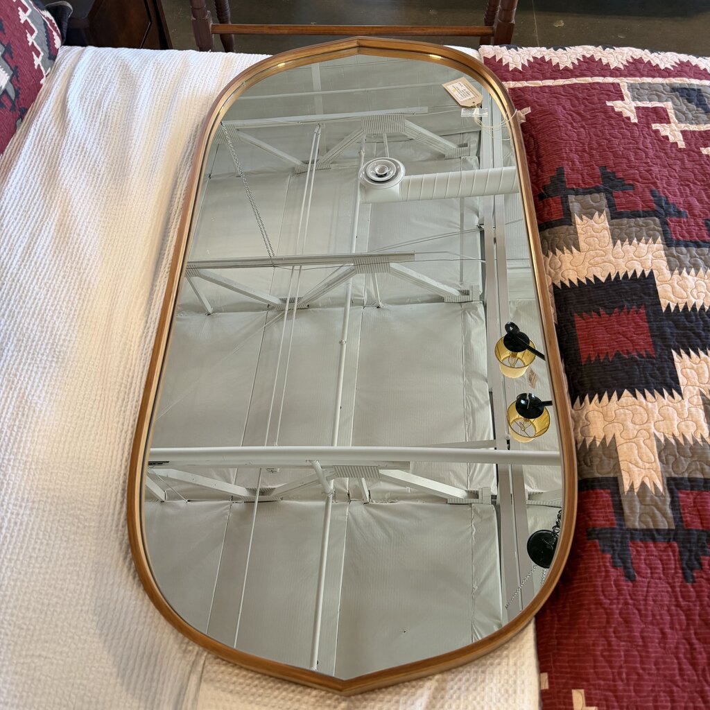 Crate & Barrel Penarth Walnut Oval Mirror - 24X2.5X50H
